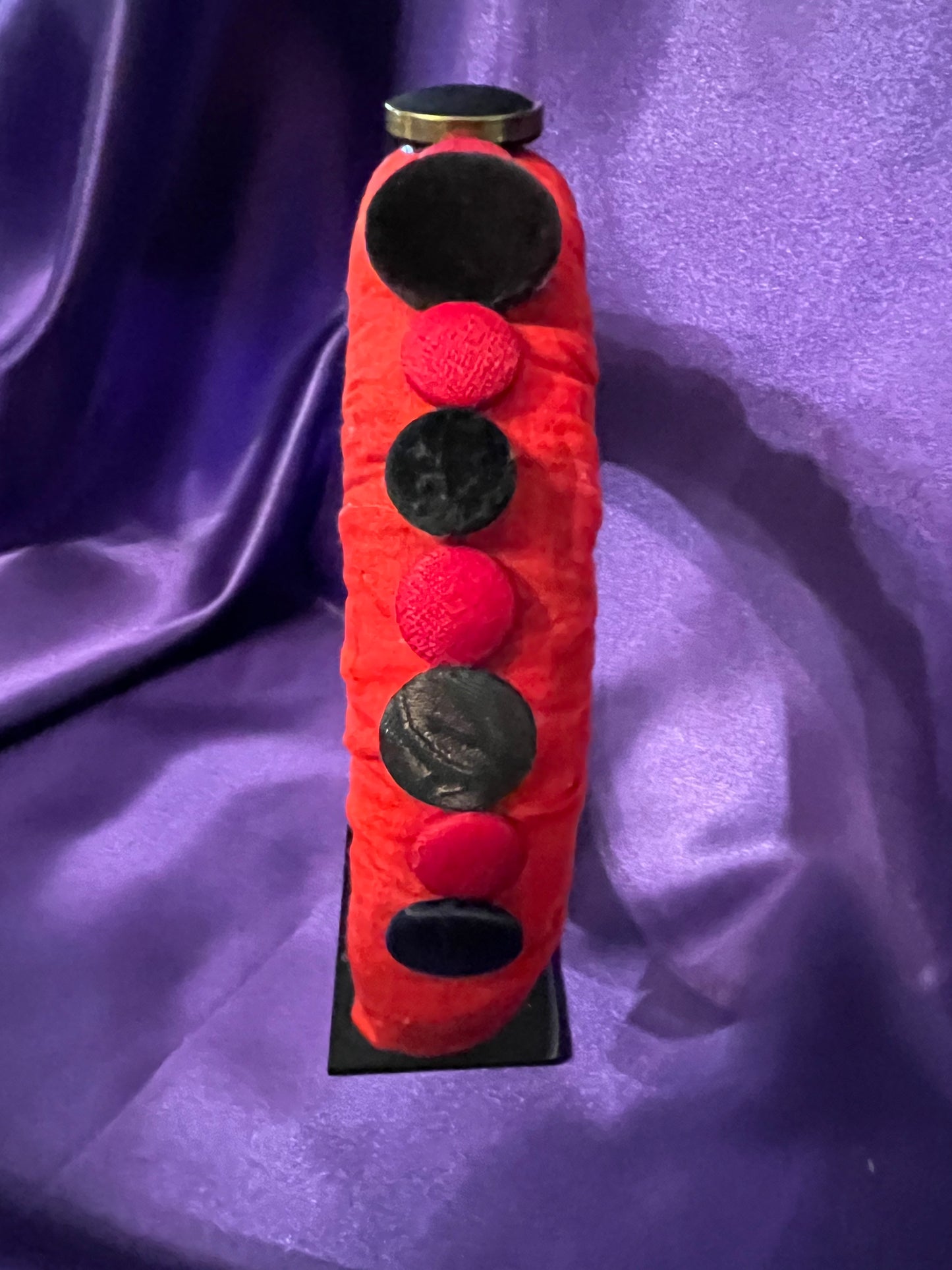 Red and Satin Button Headband