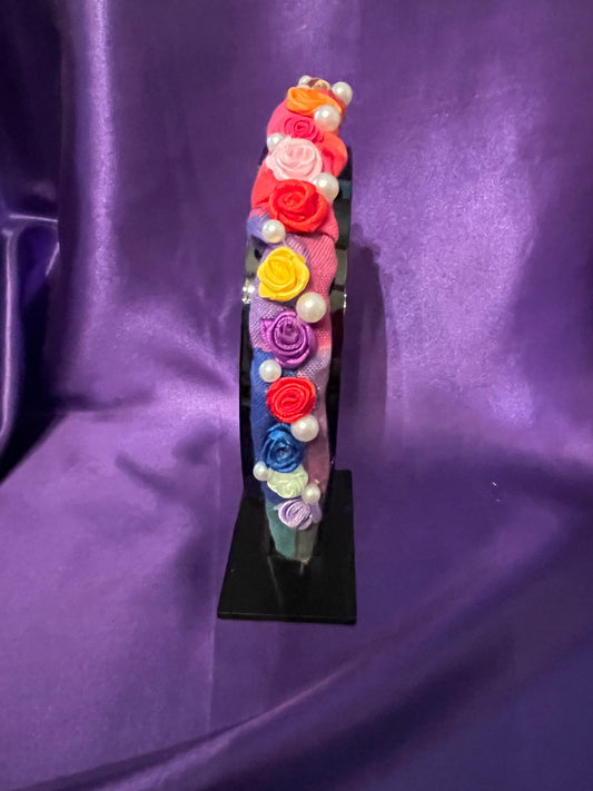 Colorful Rose Pearl Headband