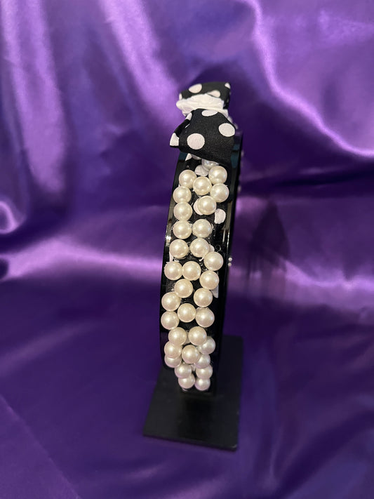 Polka Dot Pearls Headband